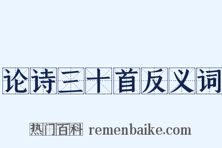 论诗三十首反义词是什么意思的图片